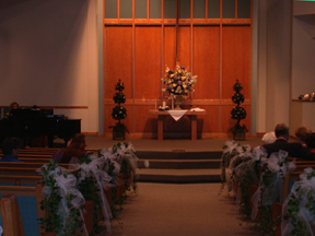 altar prepared for vows