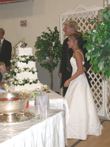 before cutting the cake