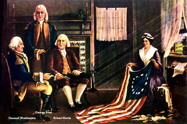 Betsy Ross with Flag Reviewing Panel